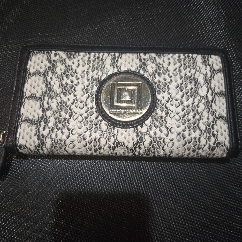 Liz Claiborne Black and White Wallet with Textured Design